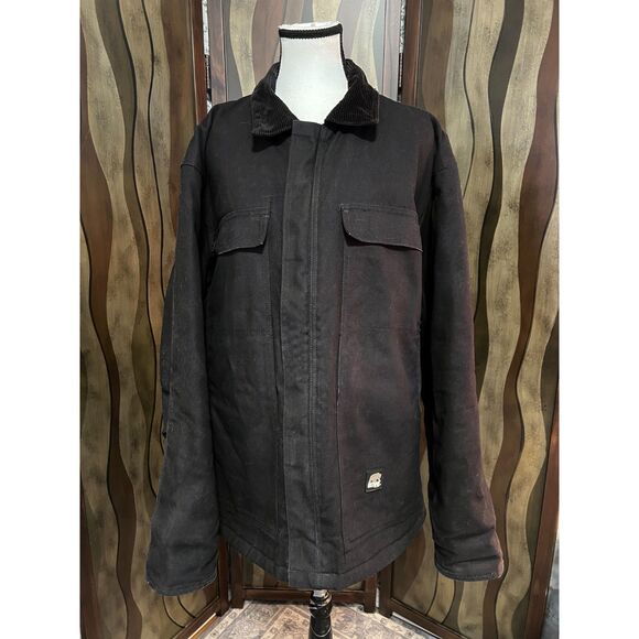 Berne Apparel black cotton duck work jacket. Size L. - Picture 1 of 9